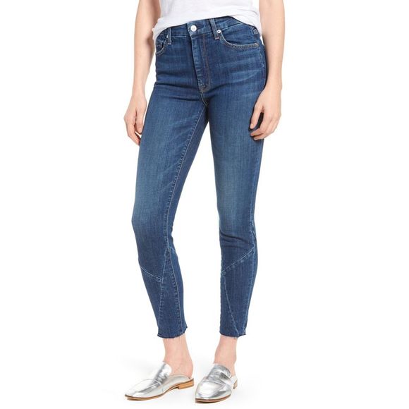 7 For All Mankind | High Waist Ankle Skinny Jeans | Blue - Picture 1 of 3